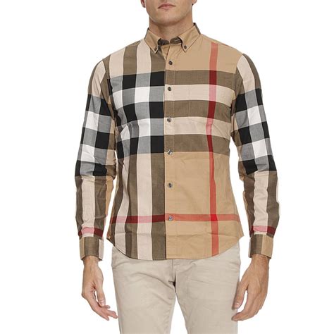 camicia blu burberry m|Camicie BURBERRY Uomo .